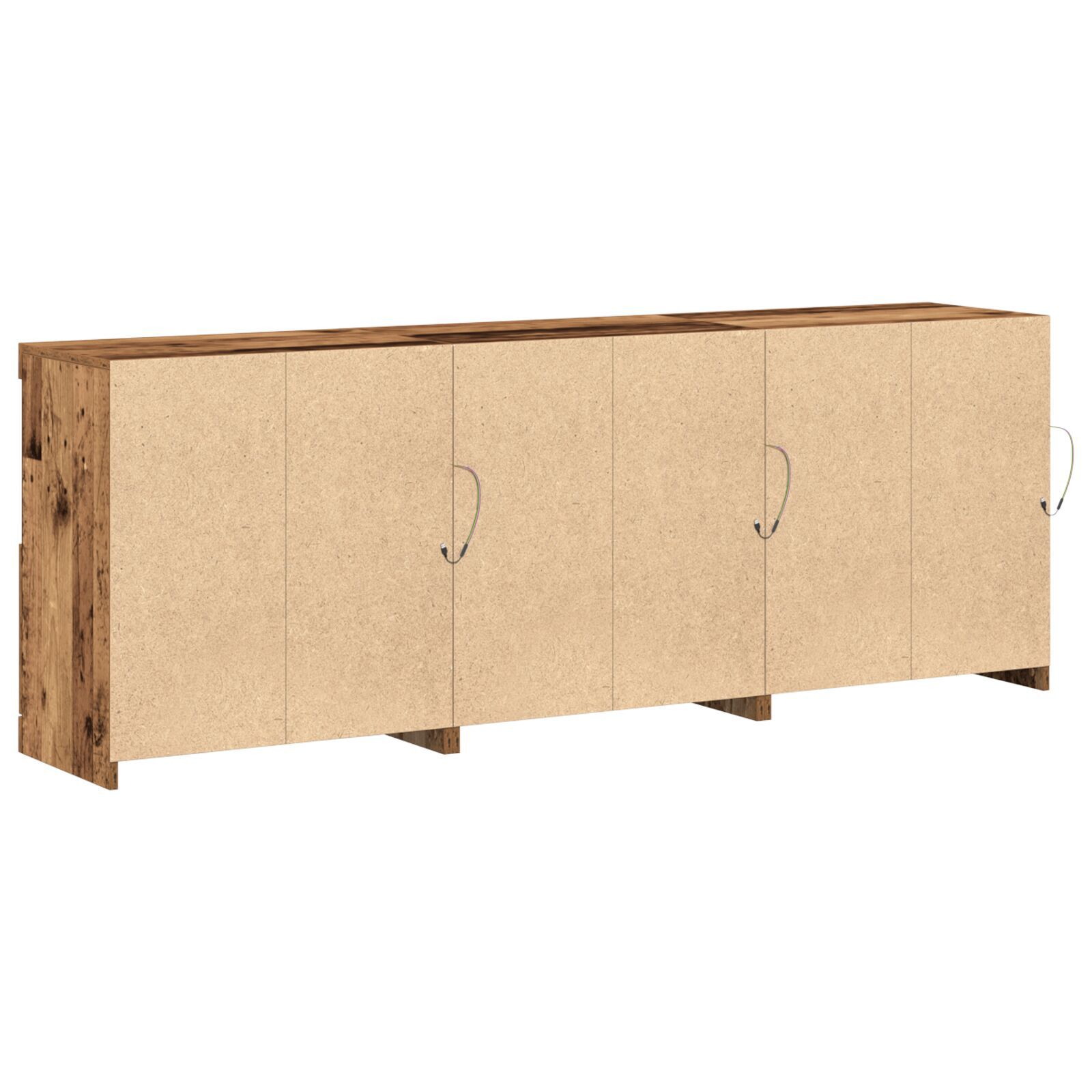 vidaXL Sideboard cu lumini LED Lemn vechi 181.5x37x67 cm Lemn compus