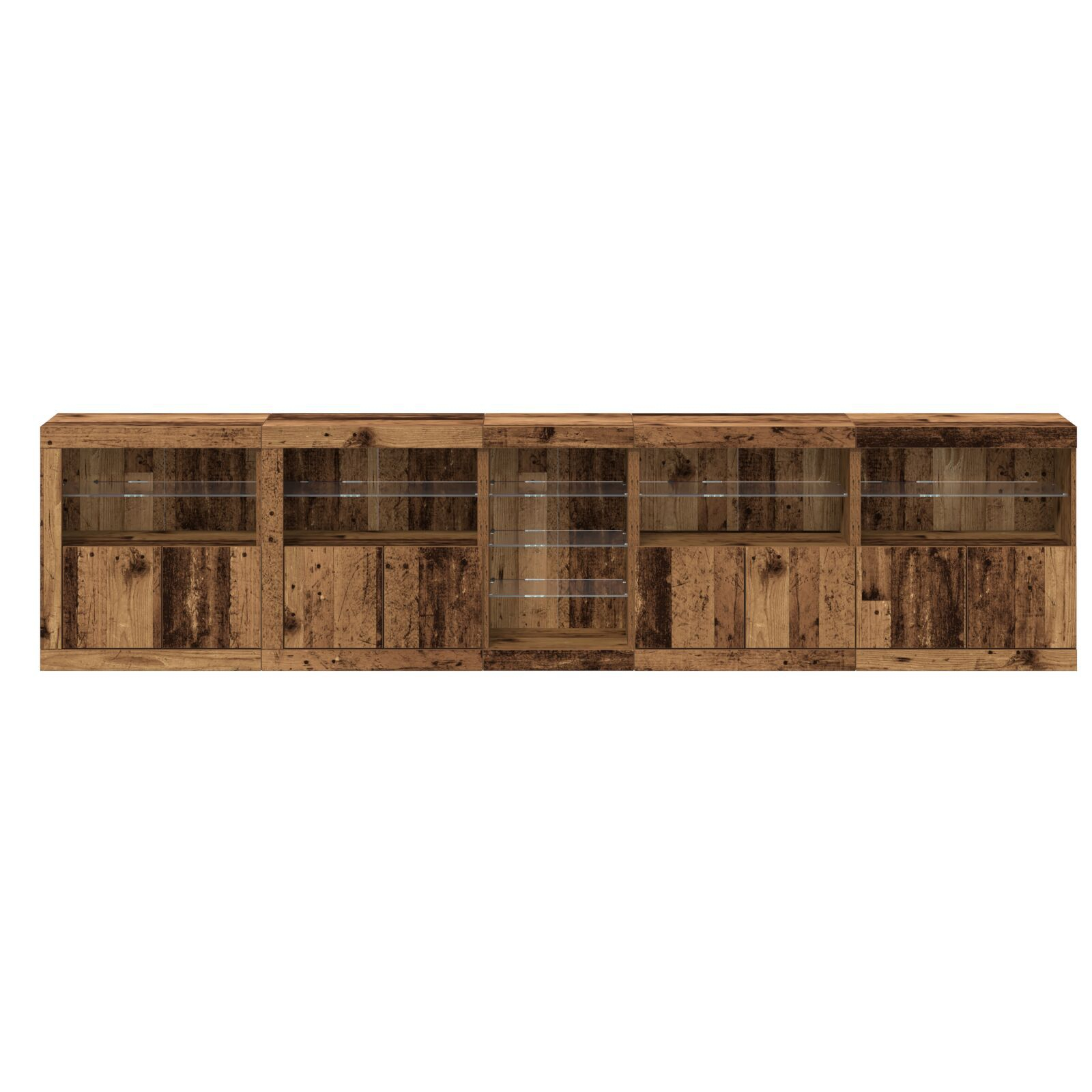 vidaXL Bufet cu lumini LED Lemn vechi 283x37x67 cm Lemn prelucrat vidaXL Bufet cu lumini LED Lemn vechi 283x37x67 cm Lemn prelucrat