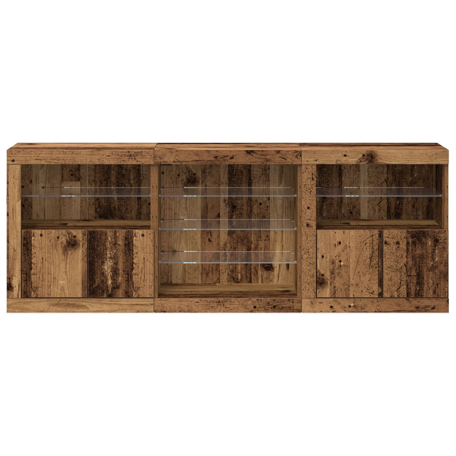 vidaXL Bufet cu lumini LED Lemn vechi 181,5x37x67 cm Lemn reciclat vidaXL Bufet cu lumini LED Lemn vechi 181,5x37x67 cm Lemn reciclat