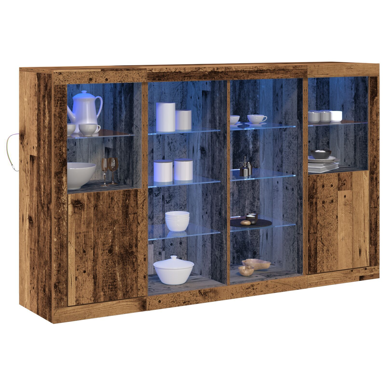 bufet vidaXL cu lumini LED lemn vechi 163x37x100 cm lemn folosit bufet vidaXL cu lumini LED lemn vechi 163x37x100 cm lemn folosit
