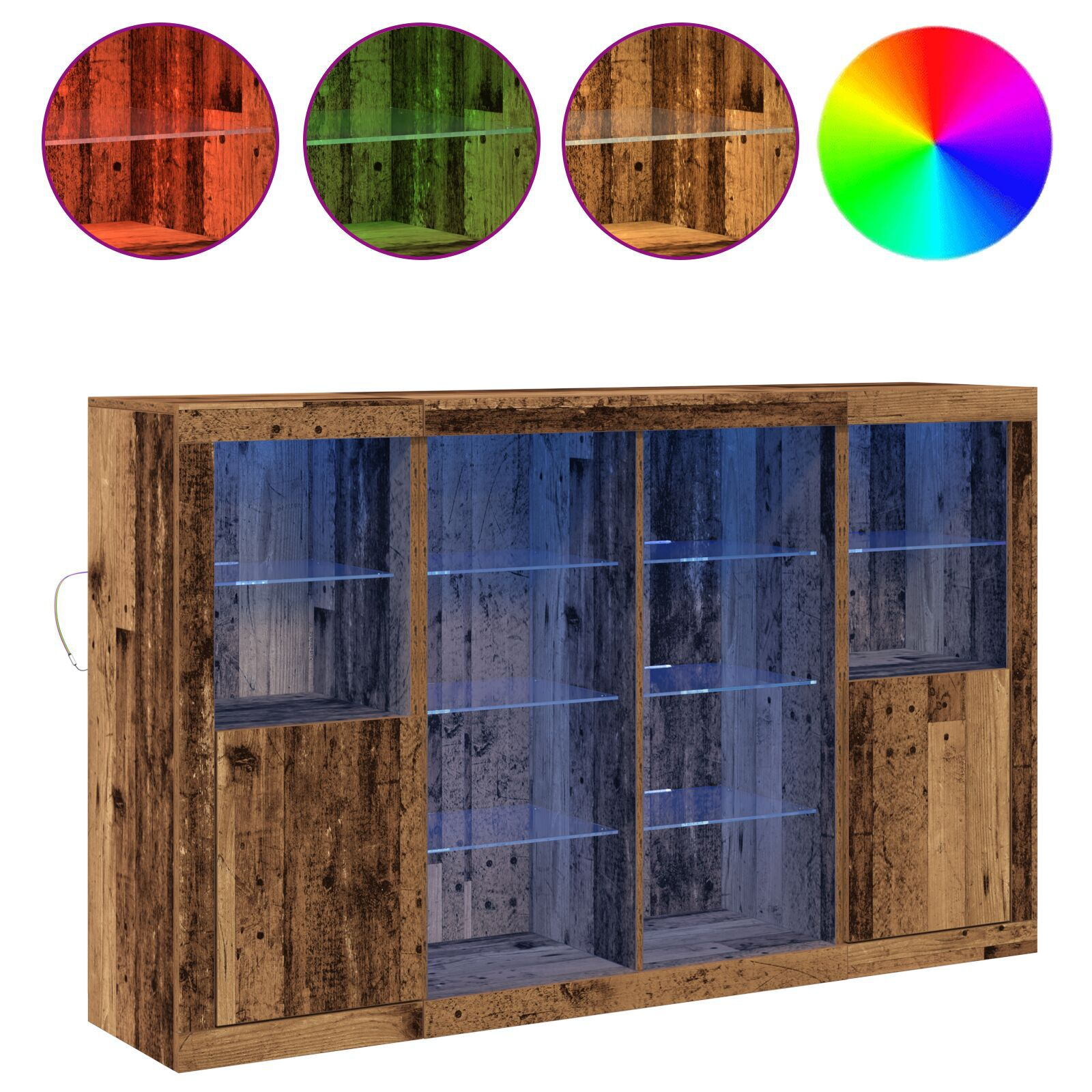 bufet vidaXL cu lumini LED lemn vechi 163x37x100 cm lemn folosit bufet vidaXL cu lumini LED lemn vechi 163x37x100 cm lemn folosit