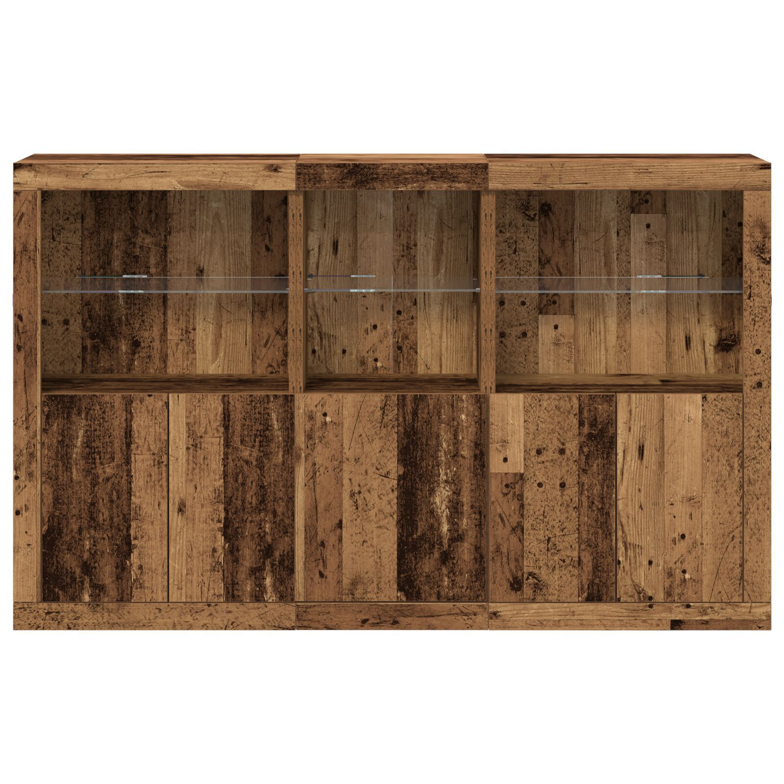 vidaXL Sideboard cu LED-uri Lemn vechi 162x37x100 cm Lemn prelucrat