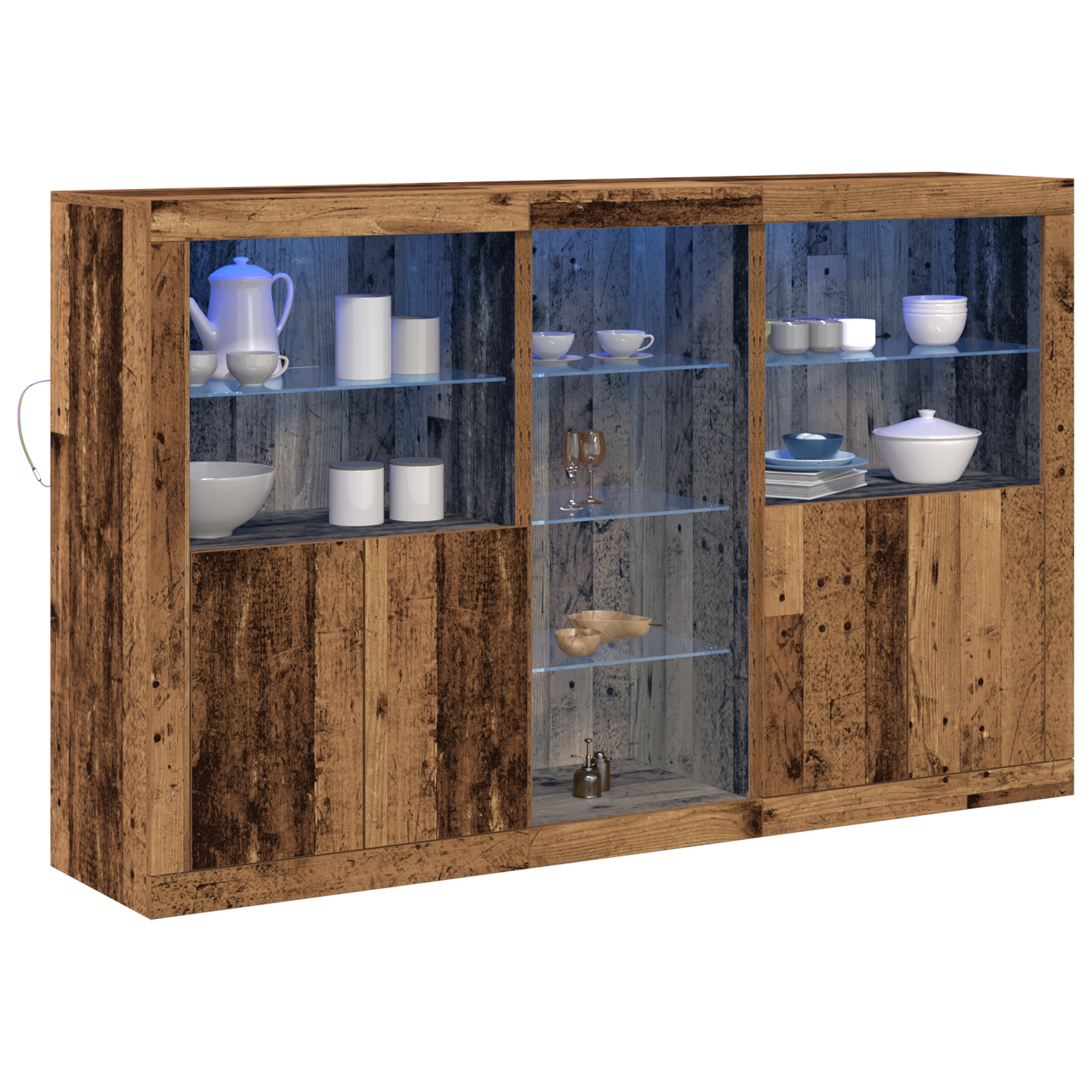 Bufet vidaXL cu Lămpi LED Lemn vechi 162x37x100 cm Lemn prelucrat Bufet vidaXL cu Lămpi LED Lemn vechi 162x37x100 cm Lemn prelucrat