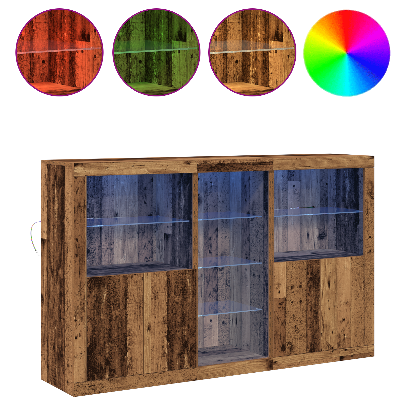 Bufet vidaXL cu Lămpi LED Lemn vechi 162x37x100 cm Lemn prelucrat Bufet vidaXL cu Lămpi LED Lemn vechi 162x37x100 cm Lemn prelucrat