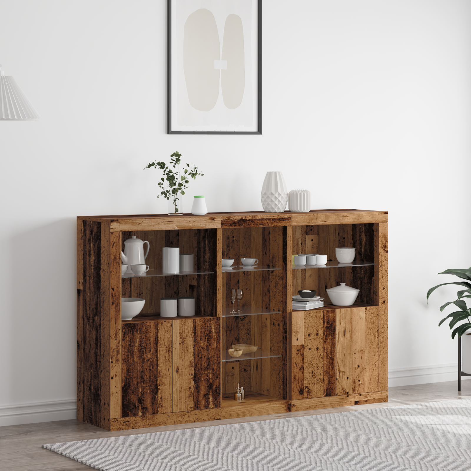 Bufet vidaXL cu Lămpi LED Lemn vechi 162x37x100 cm Lemn prelucrat Bufet vidaXL cu Lămpi LED Lemn vechi 162x37x100 cm Lemn prelucrat