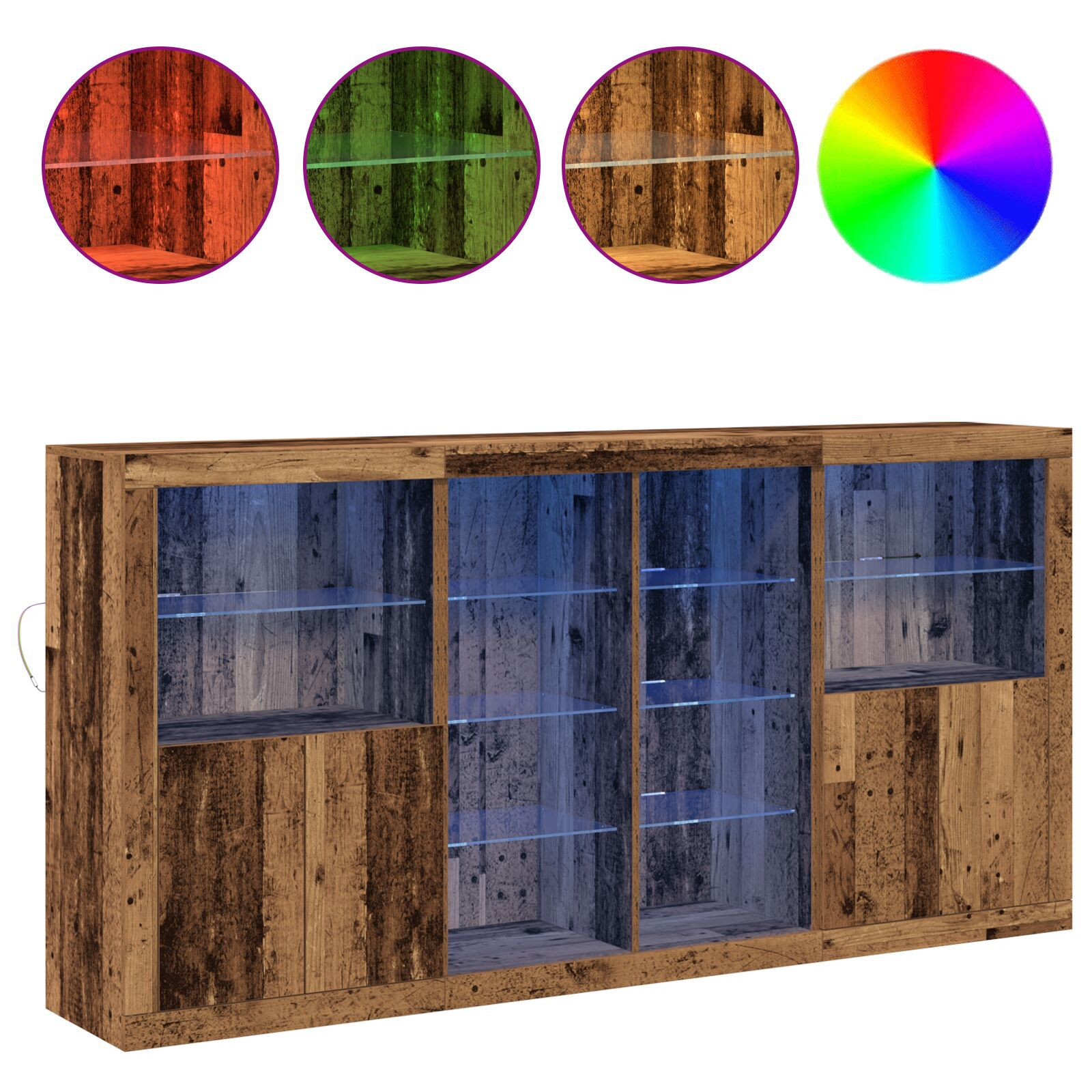 Pardoseală vidaXL cu LED-uri Lemn vechi 202x37x100 cm Lemn prelucrat Pardoseală vidaXL cu LED-uri Lemn vechi 202x37x100 cm Lemn prelucrat