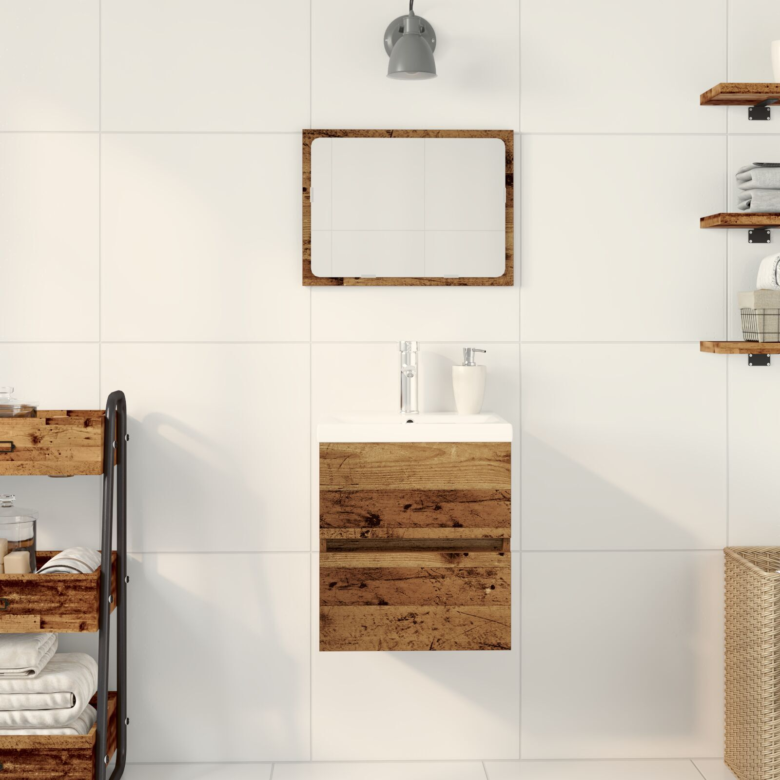 vidaXL Dulap cu Chiuvetă Stejar negru 41 x 39 x 62 cm Lemn compozit