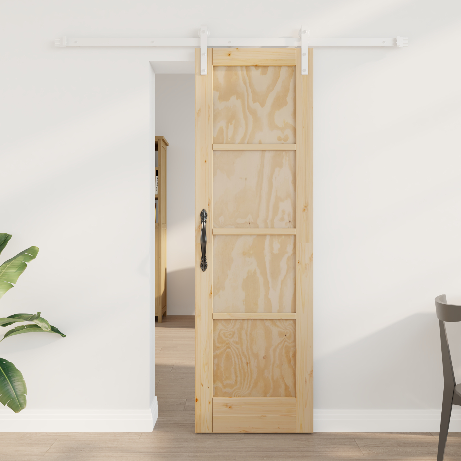 vidaXL Ușa Glisantă Manual Natural și alb 61 x 198.5 cm vidaXL Ușa Glisantă Manual Natural și alb 61 x 198.5 cm
