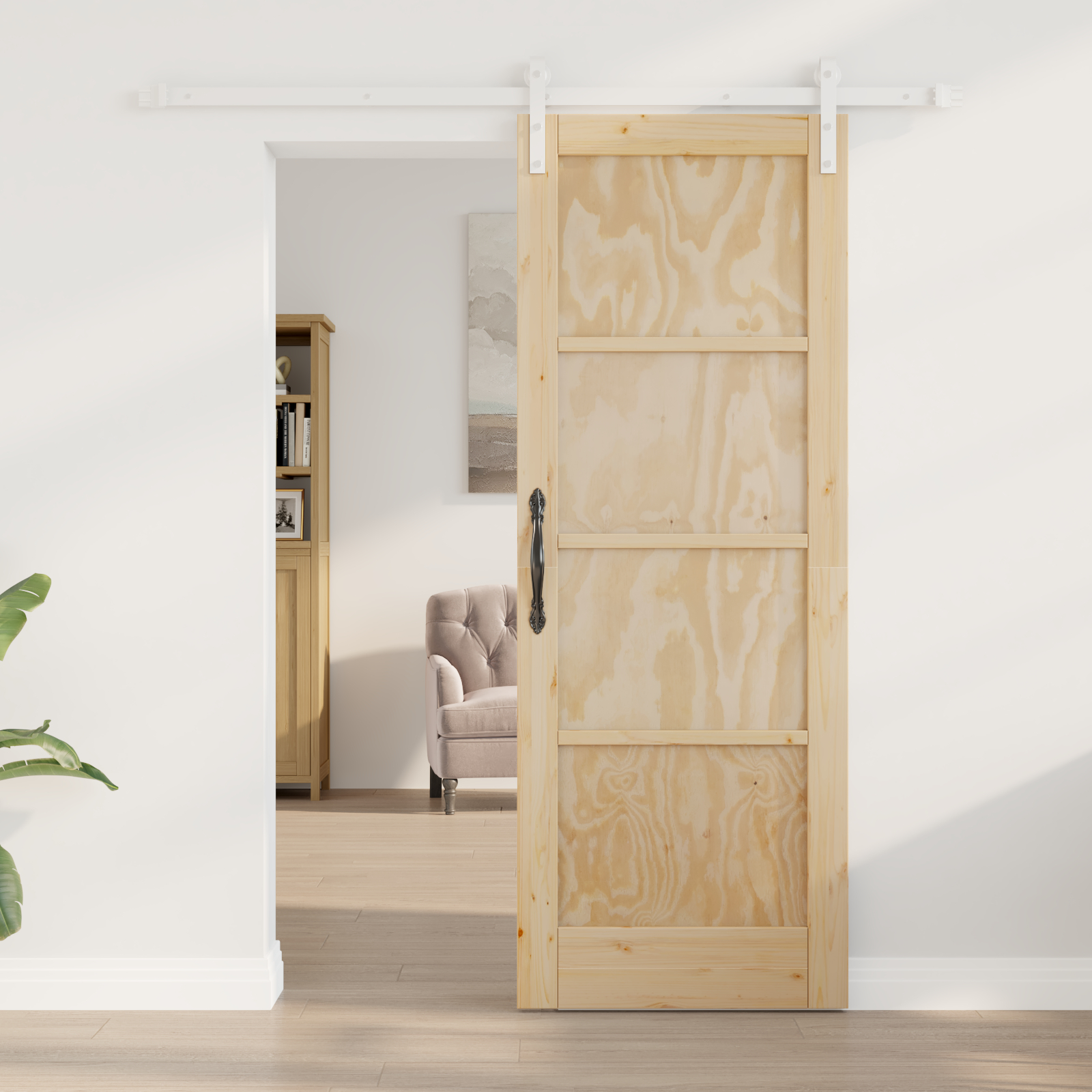 vidaXL Ușa Glisantă Manual Natural și alb 73.5 x 198.5 cm vidaXL Ușa Glisantă Manual Natural și alb 73.5 x 198.5 cm