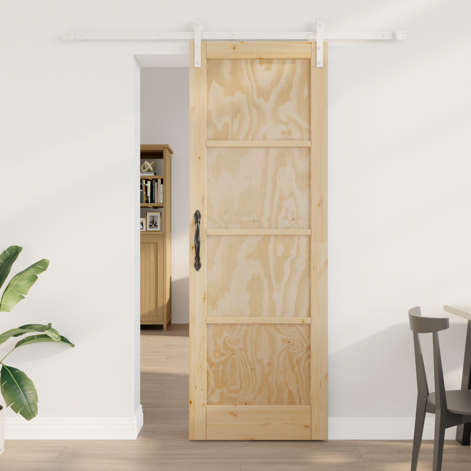 vidaXL Ușa Glisantă Manual Natural și alb 73.5 x 211 cm vidaXL Ușa Glisantă Manual Natural și alb 73.5 x 211 cm