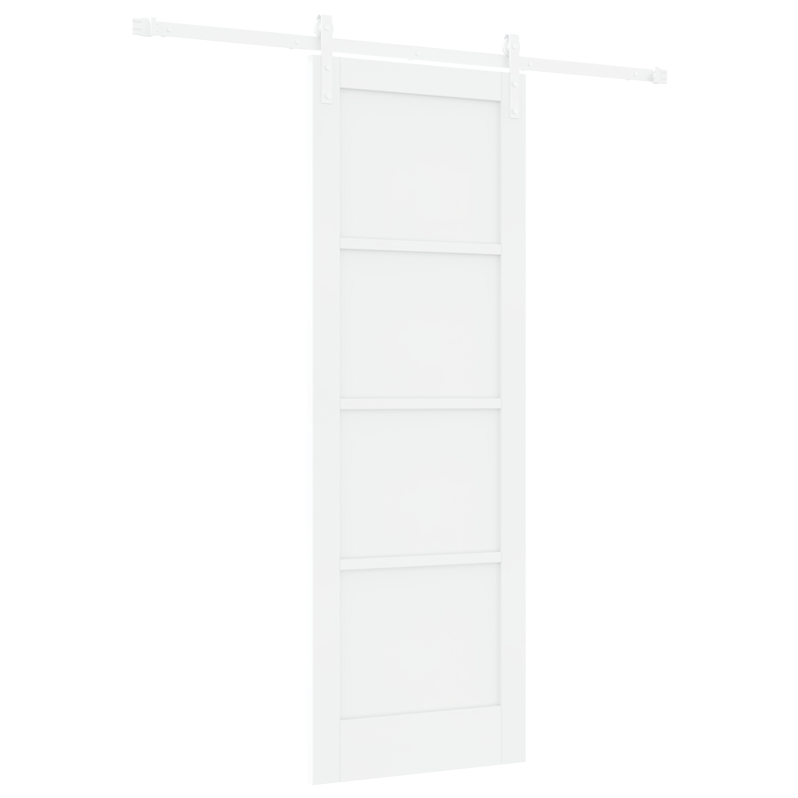 Ușa glisantă vidaXL alb 73.5x211 cm din lemn masiv de pin cu accesorii Ușa glisantă vidaXL alb 73.5x211 cm din lemn masiv de pin cu accesorii
