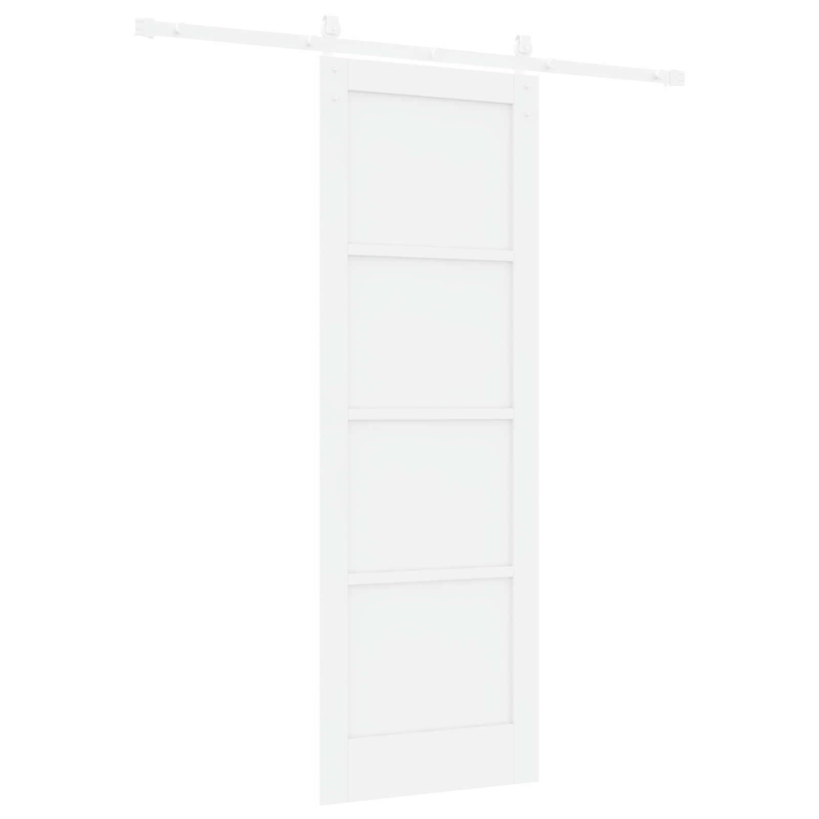 Ușa glisantă vidaXL alb 73.5x211 cm din lemn masiv de pin cu accesorii Ușa glisantă vidaXL alb 73.5x211 cm din lemn masiv de pin cu accesorii