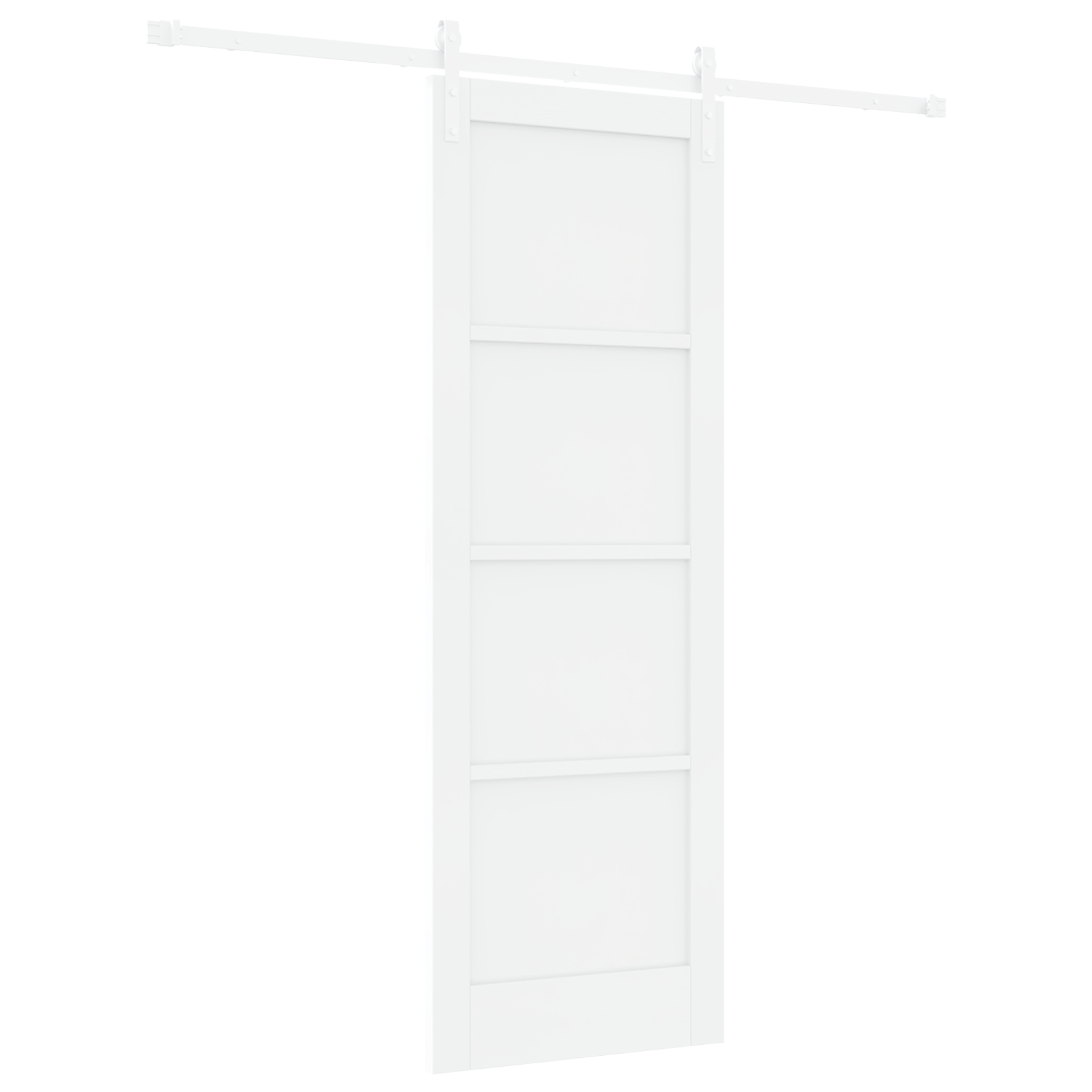 Ușa glisantă vidaXL cu accesorii Alb 73.5x211 cm Lemn Masiv de Pin
