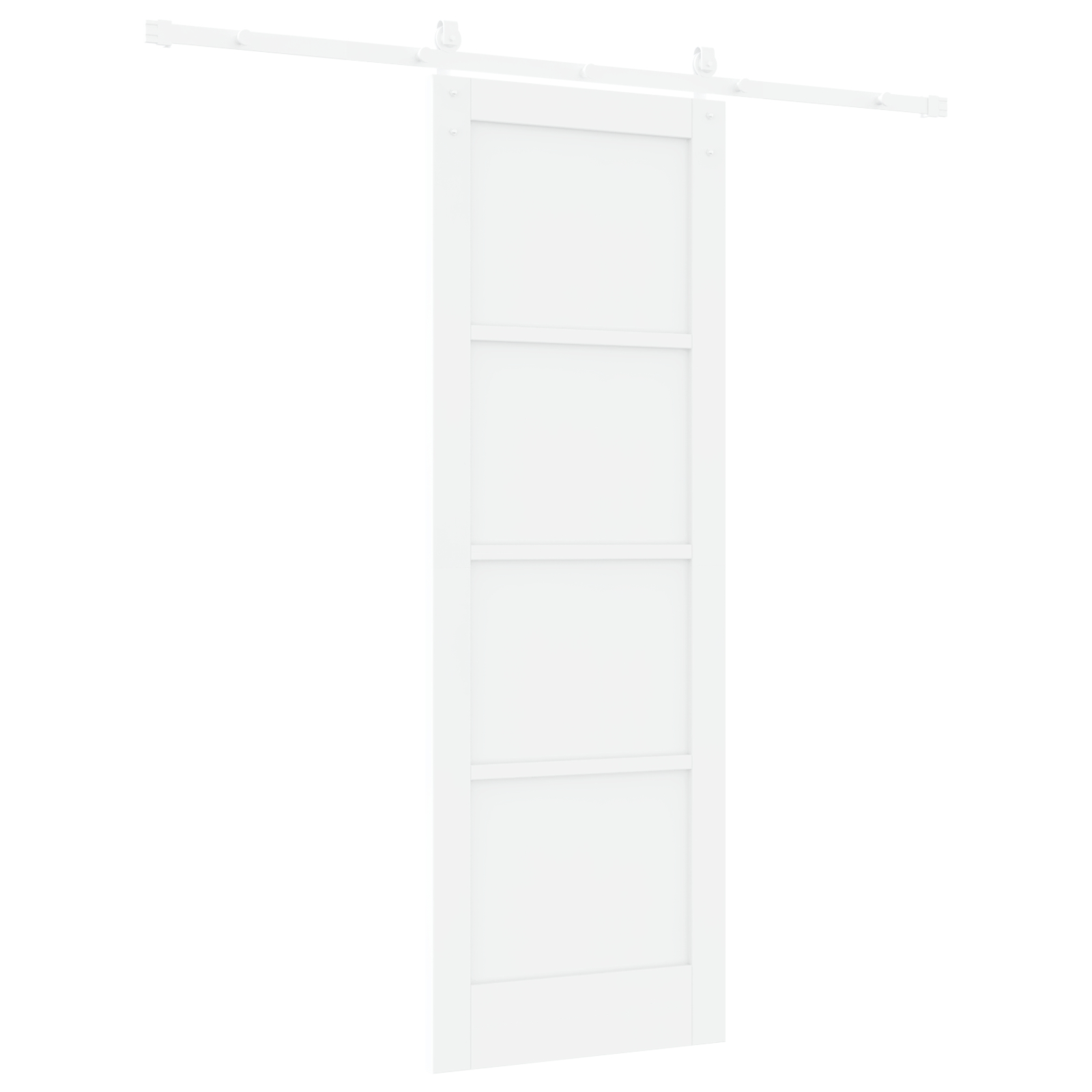 Ușa glisantă vidaXL cu accesorii Alb 73.5x211 cm Lemn Masiv de Pin