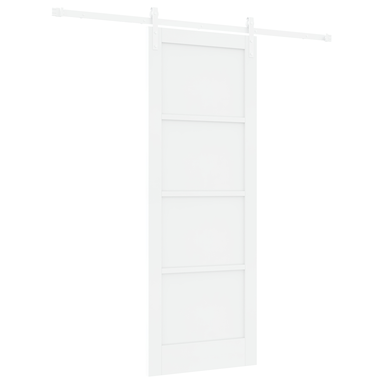 Ușa cu Glisare vidaXL cu Set de Hardware Alb 78x211 cm Lemn Solid