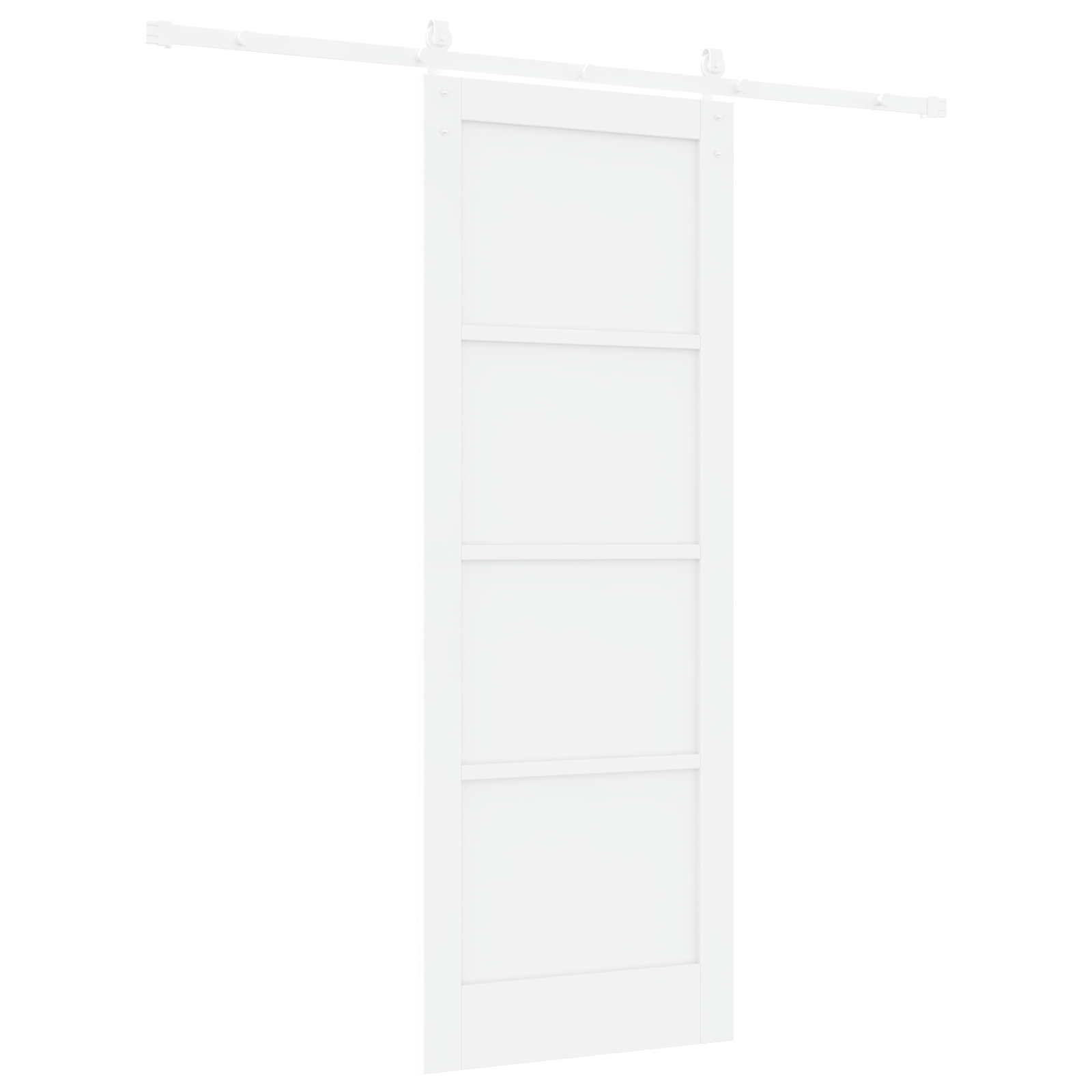 Ușa cu Glisare vidaXL cu Set de Hardware Alb 78x211 cm Lemn Solid
