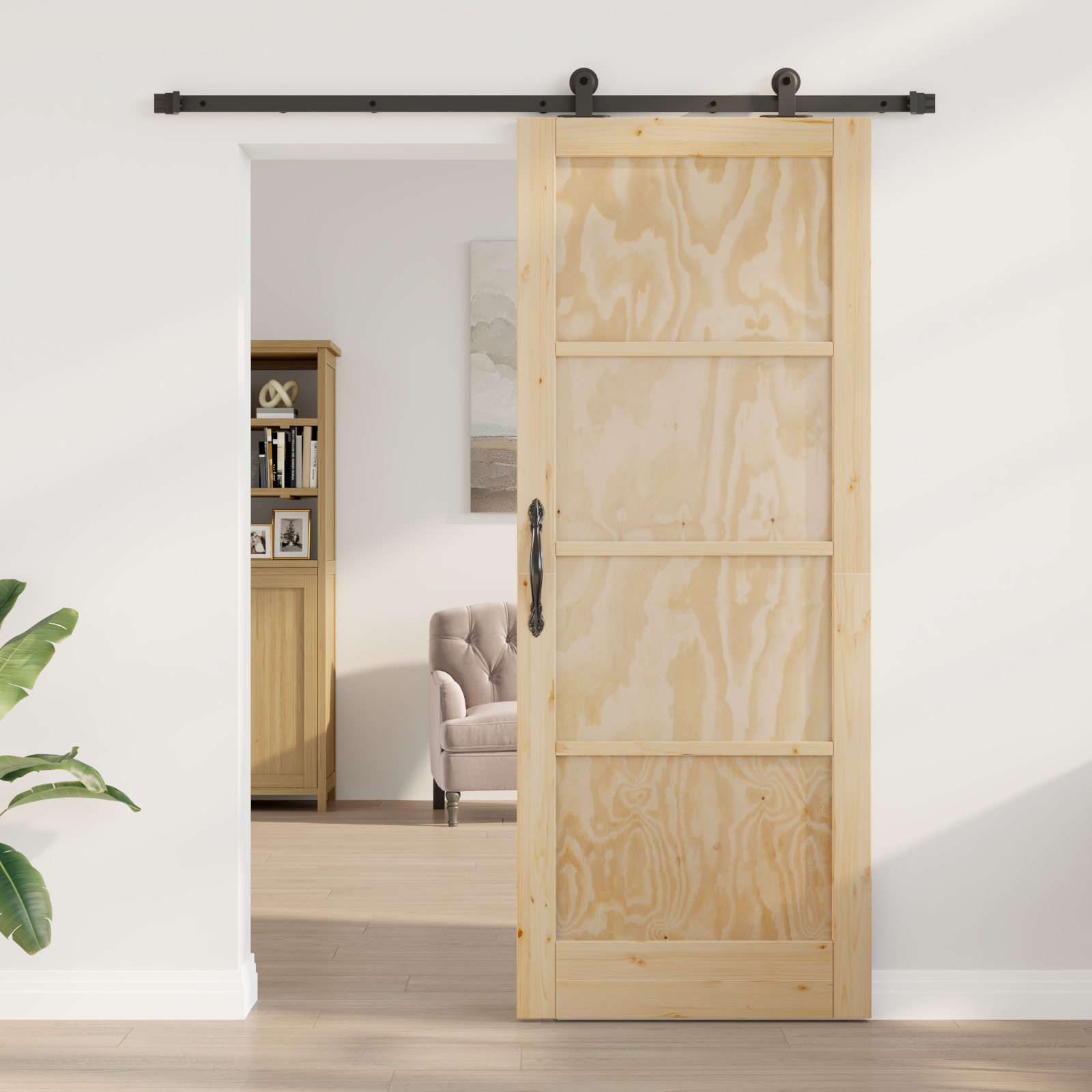 Ușa glisantă vidaXL cu accesorii 83x211 cm din lemn masiv de pin