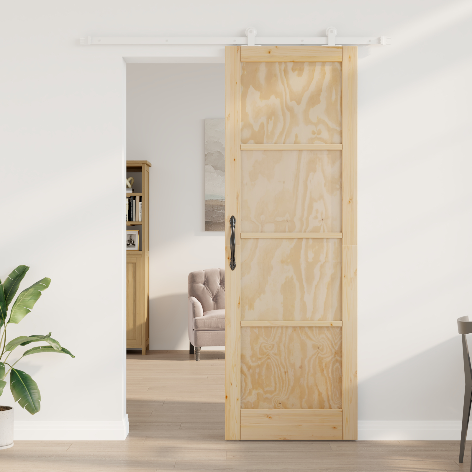 Ușa glisantă vidaXL cu accesorii 78x232 cm Lemn masiv de pin Ușa glisantă vidaXL cu accesorii 78x232 cm Lemn masiv de pin