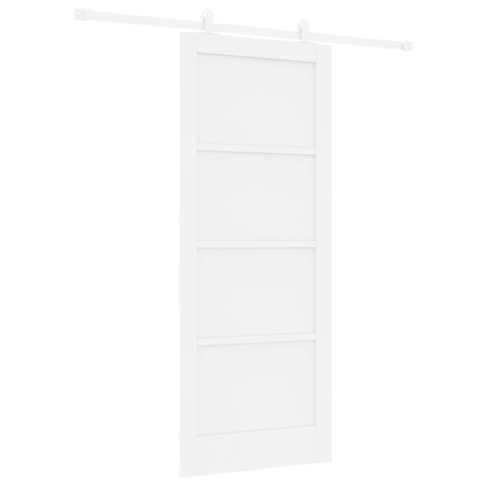 Ușă glisantă vidaXL cu accesorii Alb 83x202 cm Lemn masiv Pin