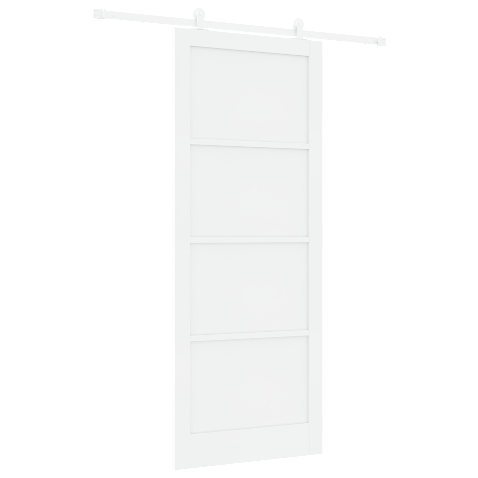 Ușă glisantă vidaXL cu set de accesorii "ORKDAL" albă din lemn masiv de pin