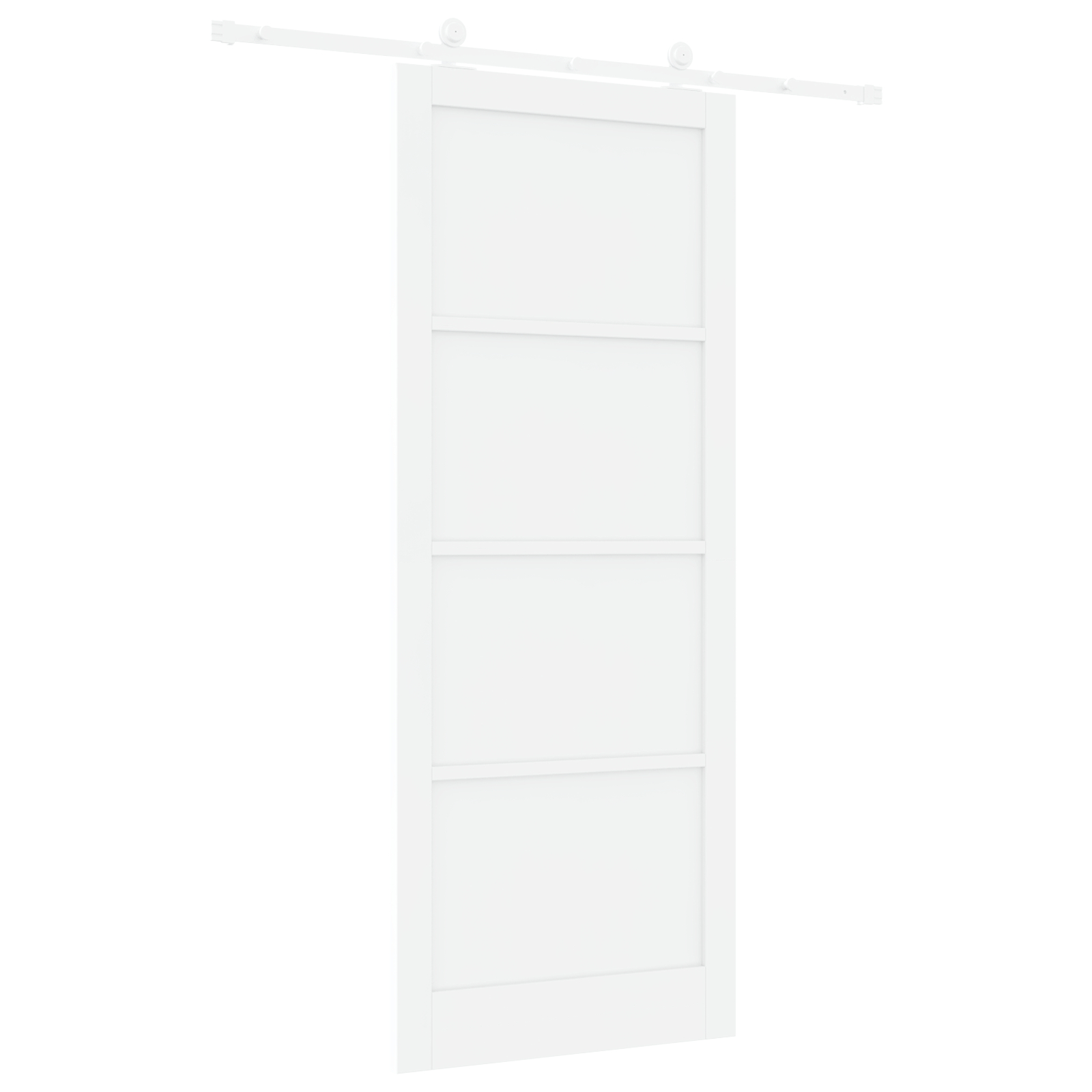 Ușă glisantă vidaXL cu set de accesorii "ORKDAL" albă din lemn masiv de pin