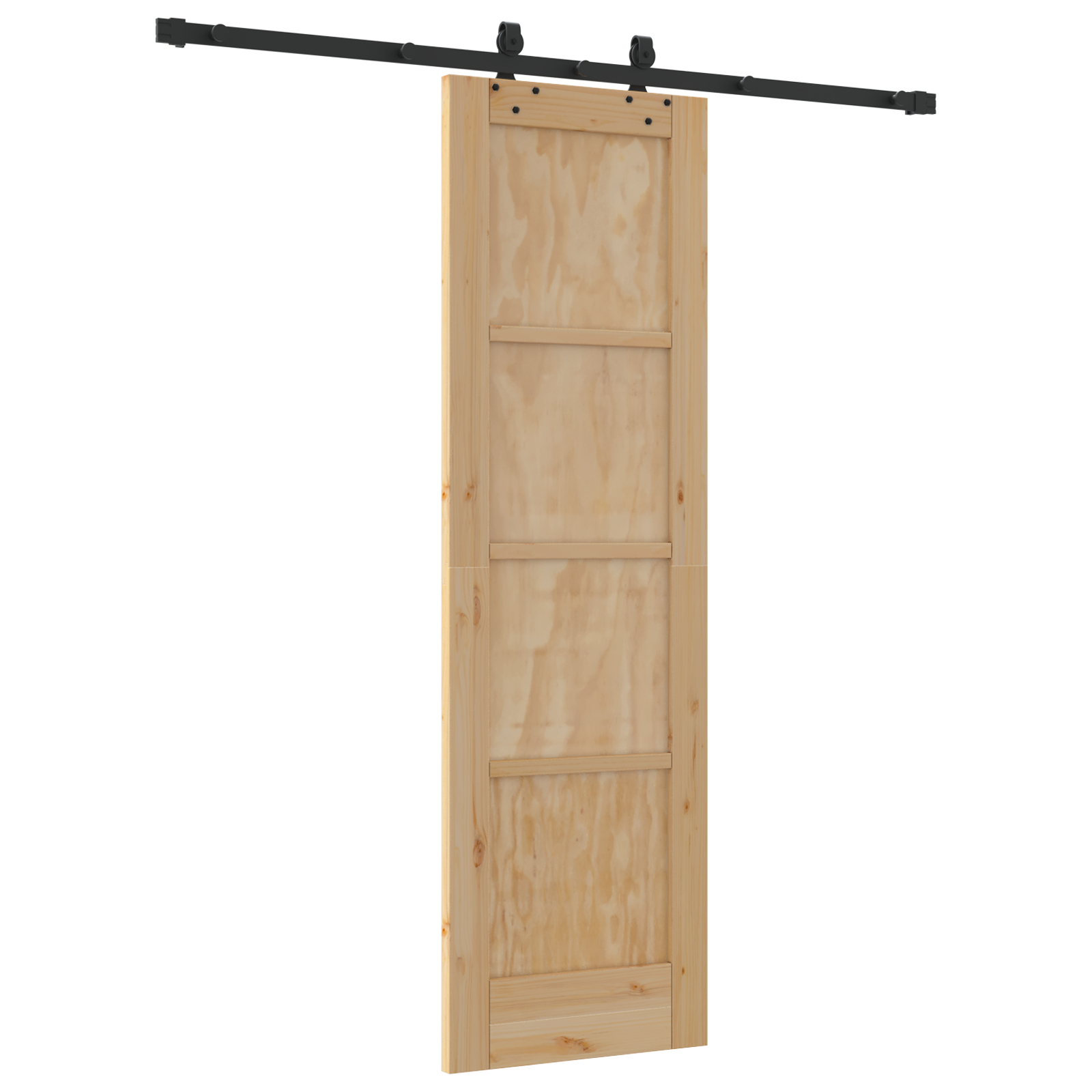 vidaXL Ușă Culisantă Manual Natural și negru 61 x 198.5 cm vidaXL Ușă Culisantă Manual Natural și negru 61 x 198.5 cm