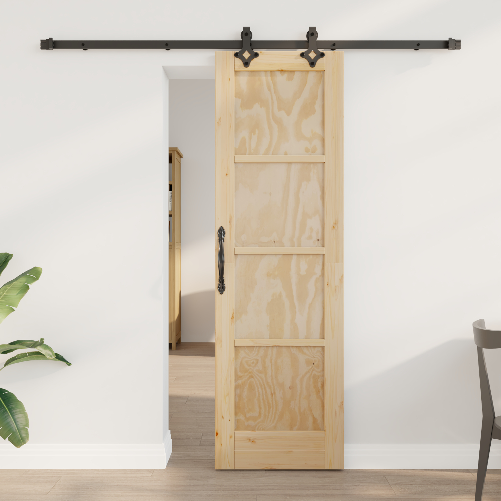 Ușă glisantă vidaXL cu set de accesorii 61x198.5 cm Lemn masiv de pin