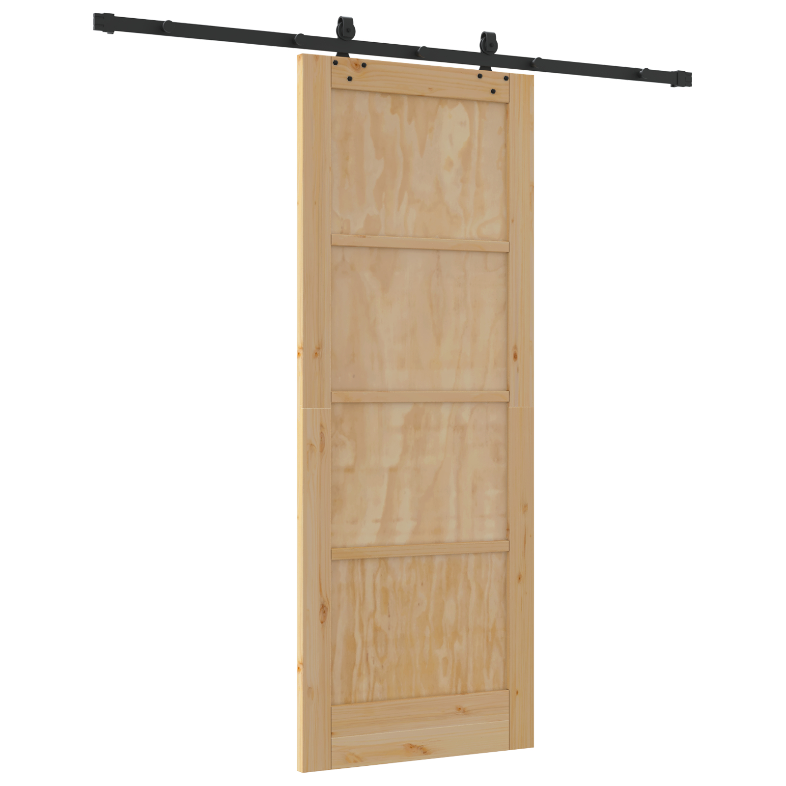 vidaXL Ușă Culisantă Manual Natural și negru 78 x 202 cm vidaXL Ușă Culisantă Manual Natural și negru 78 x 202 cm