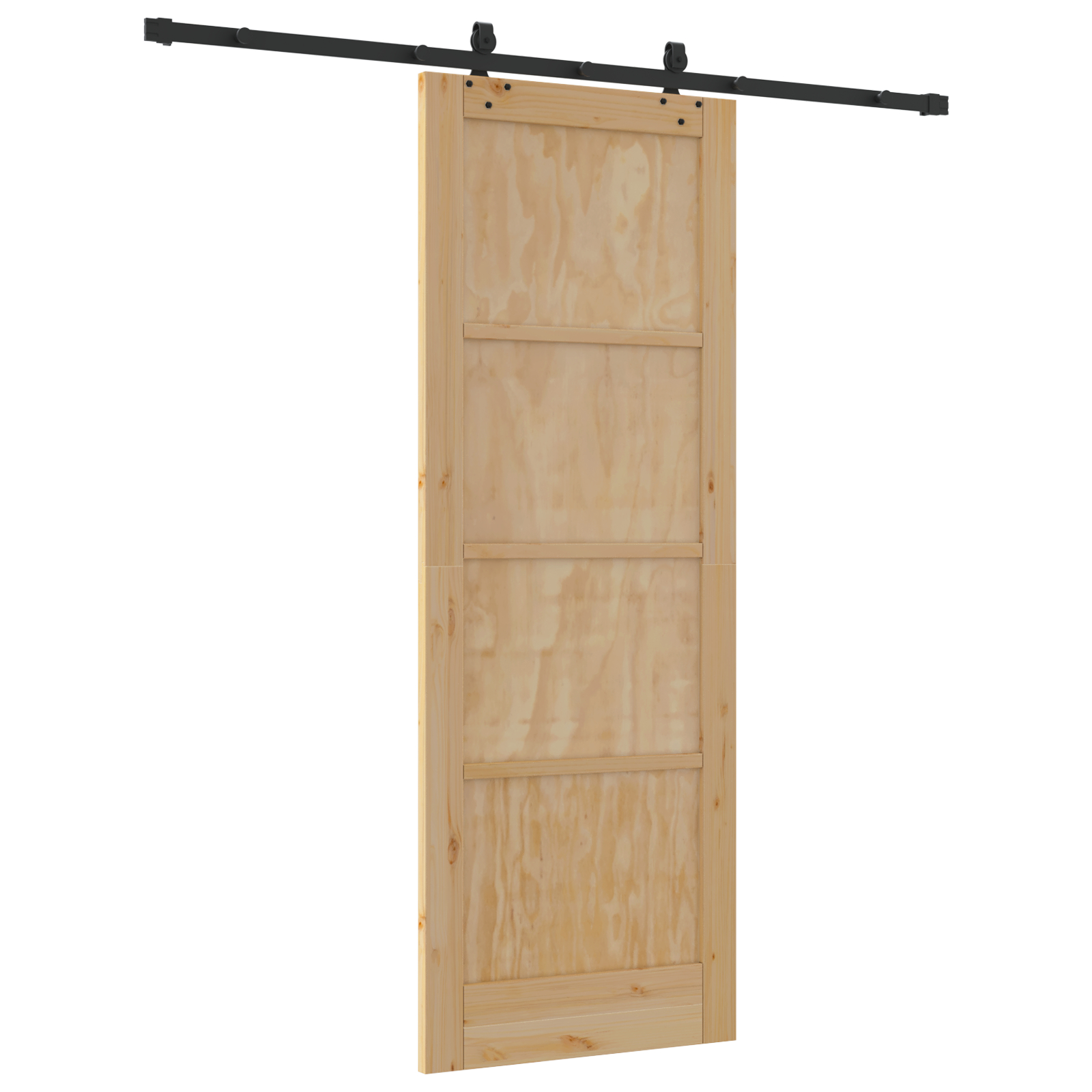 vidaXL Ușă Culisantă Manual Natural și negru 78 x 211 cm vidaXL Ușă Culisantă Manual Natural și negru 78 x 211 cm