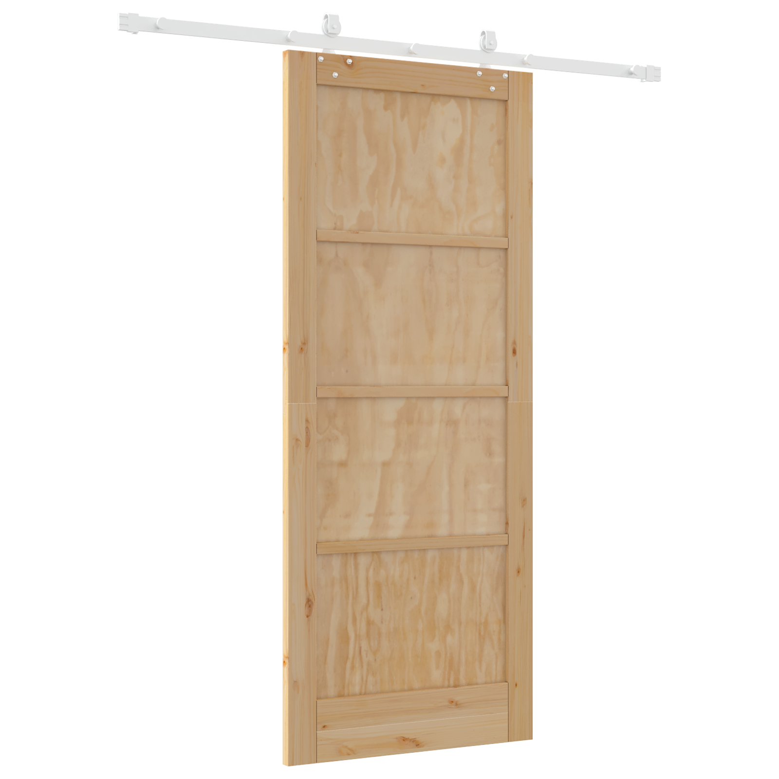 vidaXL Ușă Culisantă Manual Alb 83 x 202 cm Lemn de pin solid și oțel