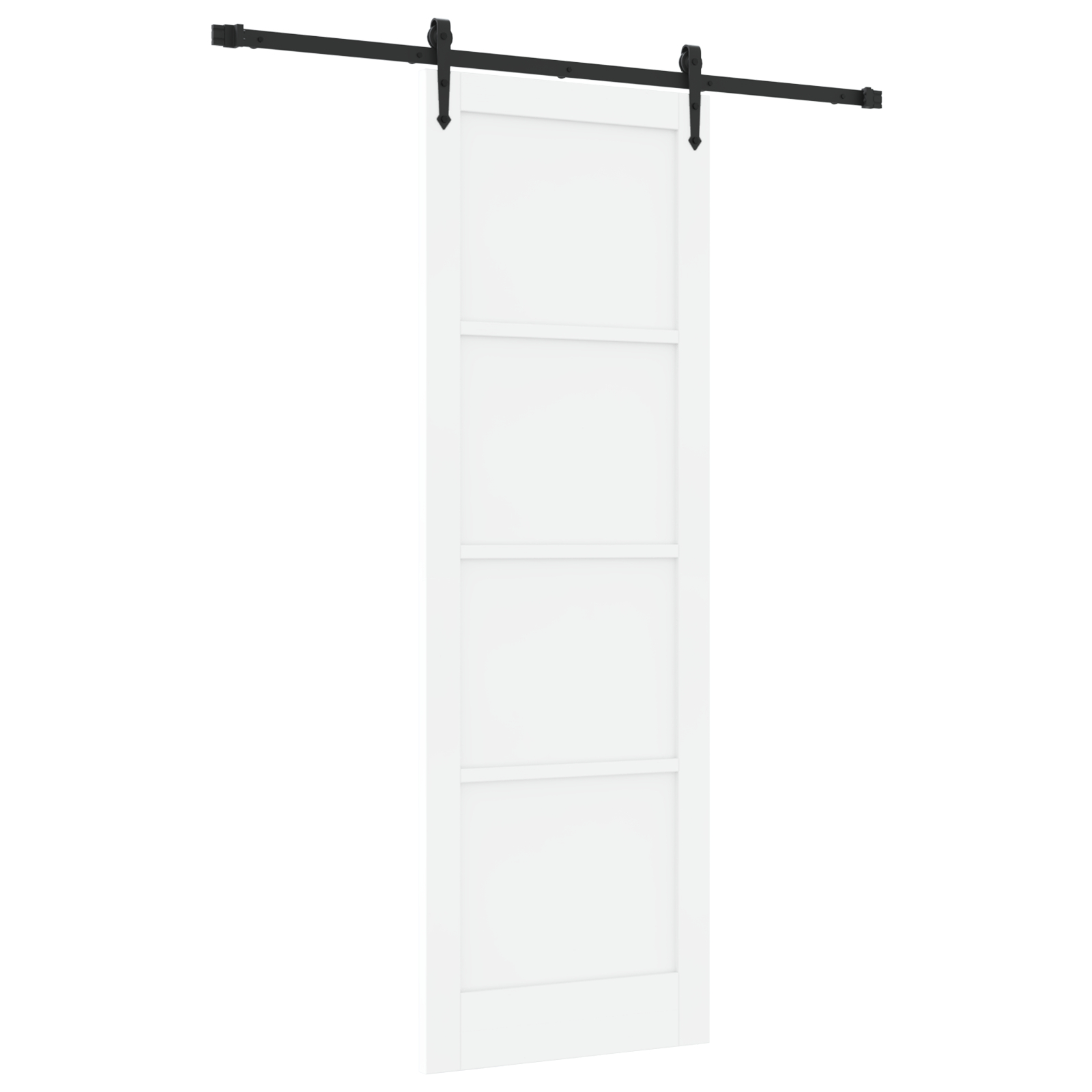 vidaXL Ușă glisantă Alb și negru 78 x 232 cm Lemn masiv de pin și oțel
