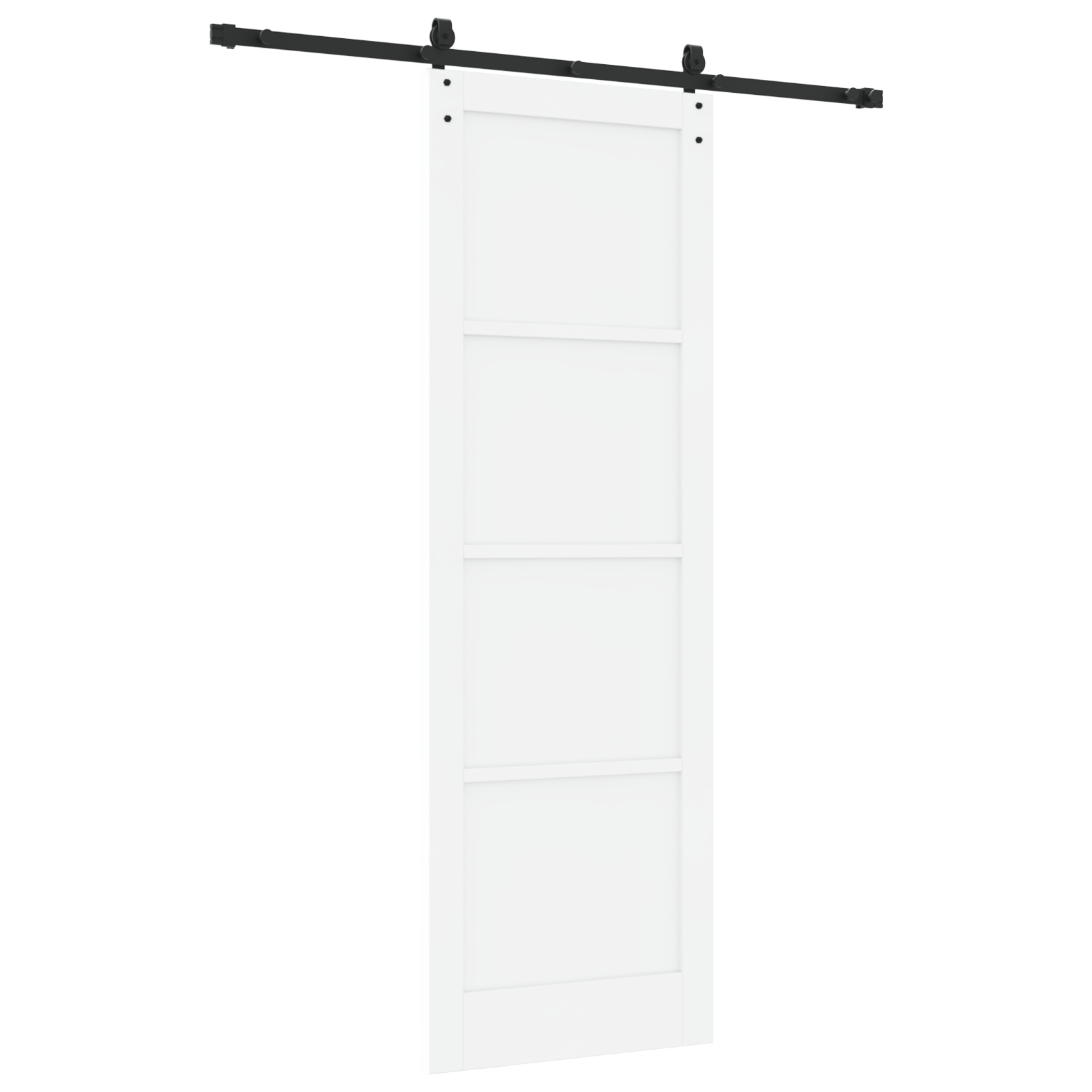 vidaXL Ușă glisantă Alb și negru 78 x 232 cm Lemn masiv de pin și oțel