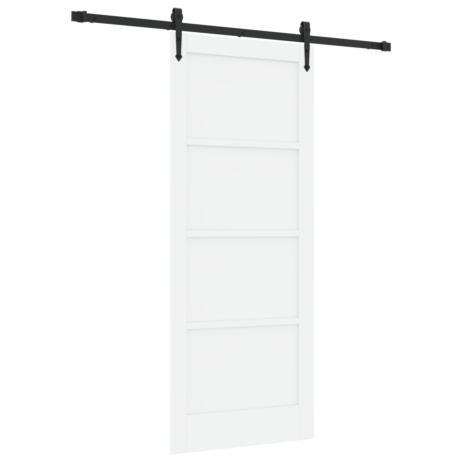vidaXL Ușă glisantă Alb și negru 83 x 202 cm Lemn masiv de pin și oțel