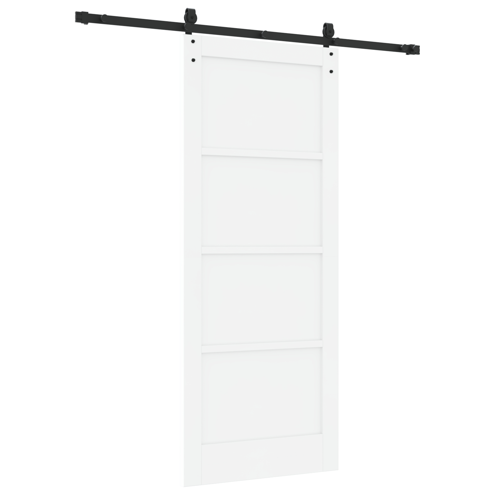 vidaXL Ușă glisantă Alb și negru 83 x 202 cm Lemn masiv de pin și oțel