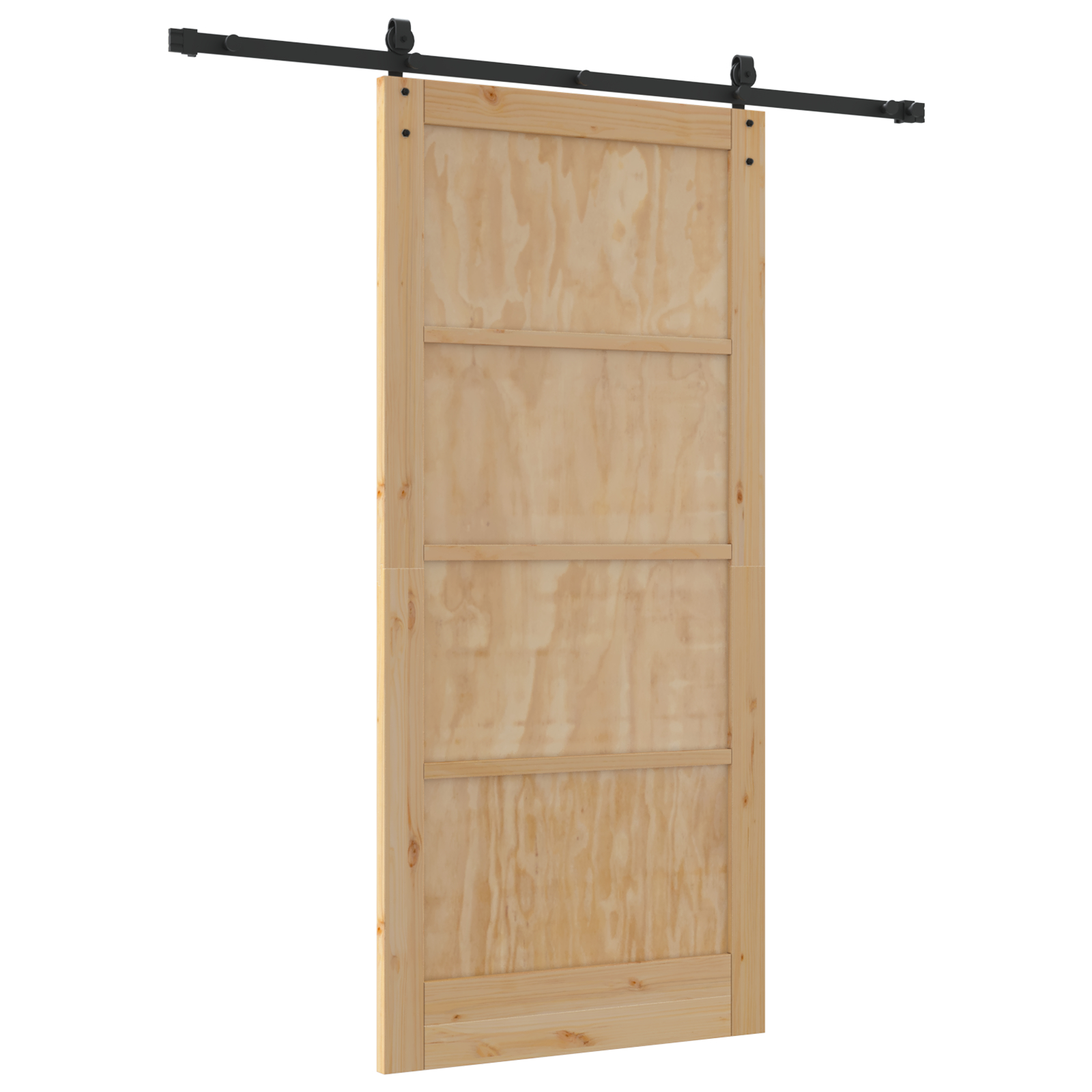 vidaXL Ușă glisantă Manual Natural și negru 93 x 202 cm vidaXL Ușă glisantă Manual Natural și negru 93 x 202 cm