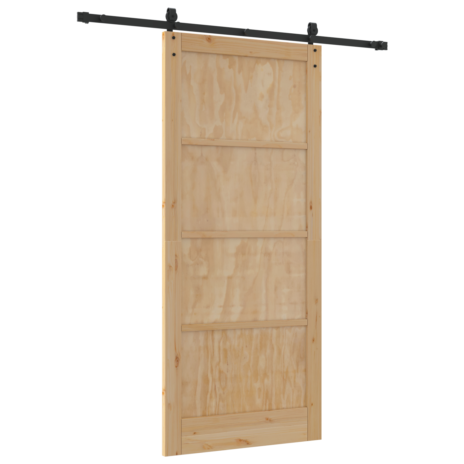 vidaXL Ușă glisantă Manual Natural și negru 93 x 211 cm vidaXL Ușă glisantă Manual Natural și negru 93 x 211 cm