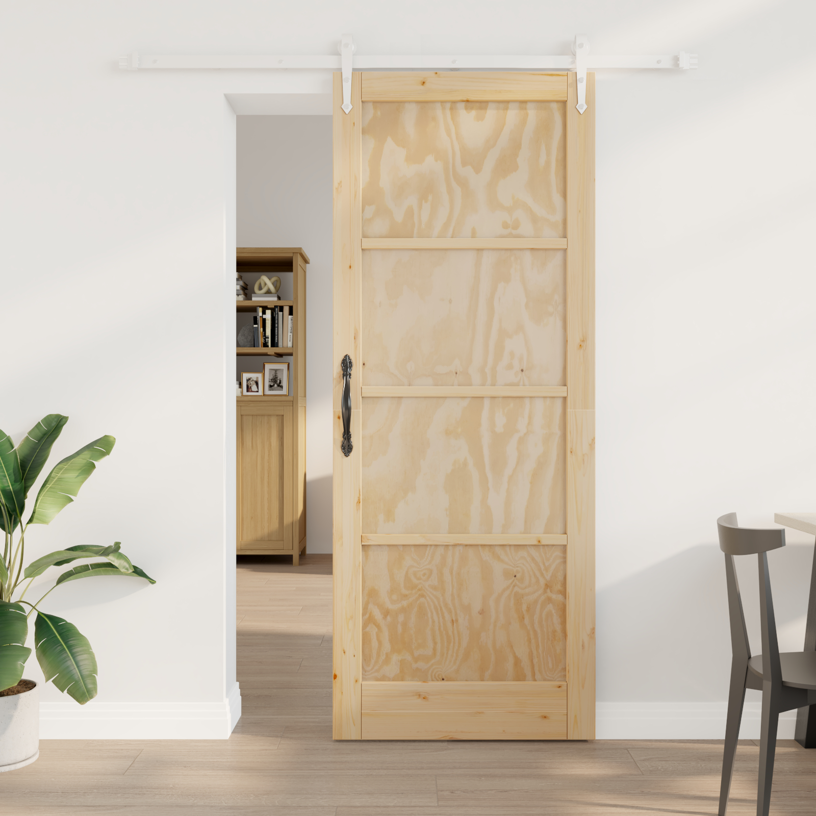 vidaXL Ușă glisantă Manual Natural și alb 83 x 211 cm