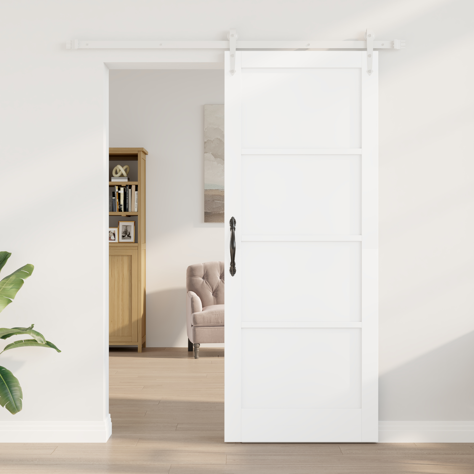 vidaXL Ușă glisantă Manual Alb 83 x 211 cm Lemn masiv de pin și oțel vidaXL Ușă glisantă Manual Alb 83 x 211 cm Lemn masiv de pin și oțel