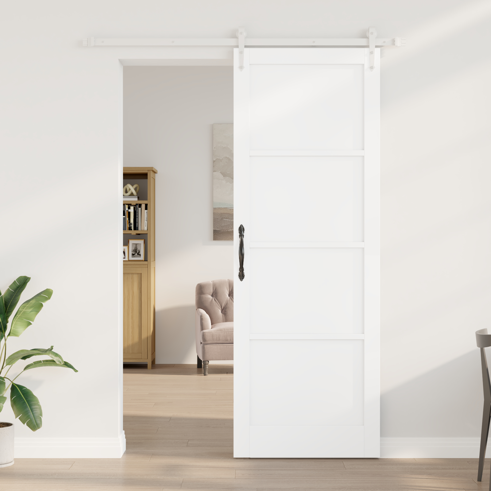 vidaXL Ușă glisantă Manual Alb 83 x 232 cm Lemn masiv de pin și oțel vidaXL Ușă glisantă Manual Alb 83 x 232 cm Lemn masiv de pin și oțel