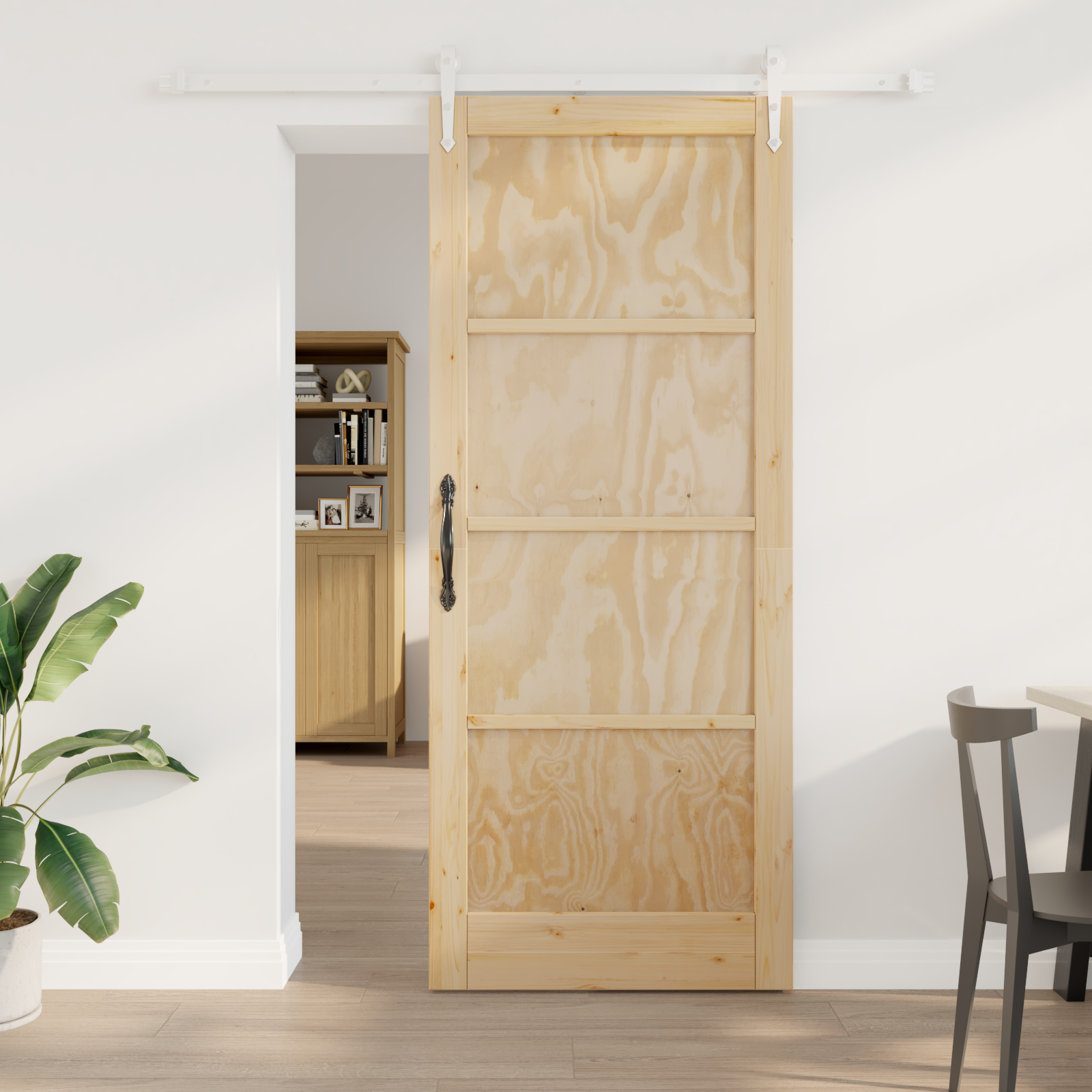 vidaXL Ușă glisantă Manual Natural și alb 86 x 211 cm