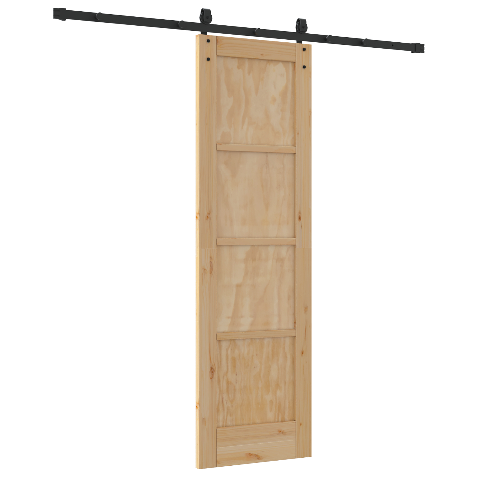 vidaXL Ușă glisantă Manual Natural și negru 61 x 198.5 cm vidaXL Ușă glisantă Manual Natural și negru 61 x 198.5 cm