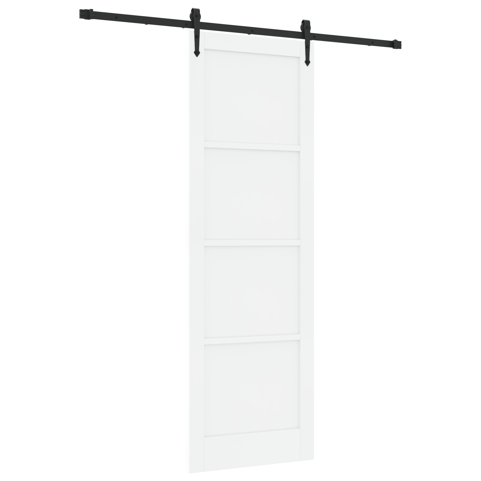 vidaXL Ușă glisantă Alb și negru 78 x 232 cm Lemn masiv de pin și oțel