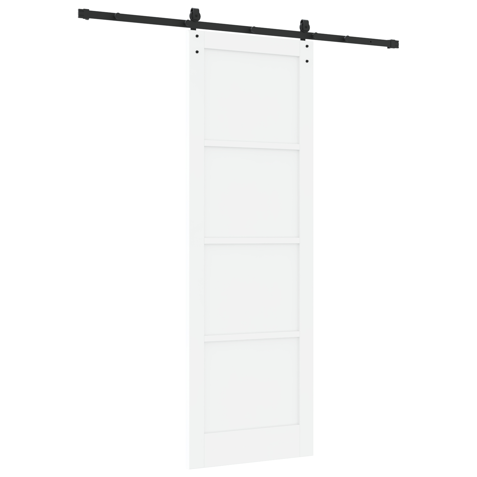 vidaXL Ușă glisantă Alb și negru 78 x 232 cm Lemn masiv de pin și oțel