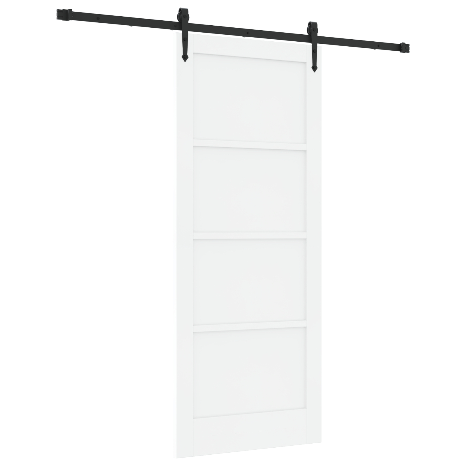 vidaXL Ușă glisantă Alb și negru 83 x 202 cm Lemn masiv de pin și oțel