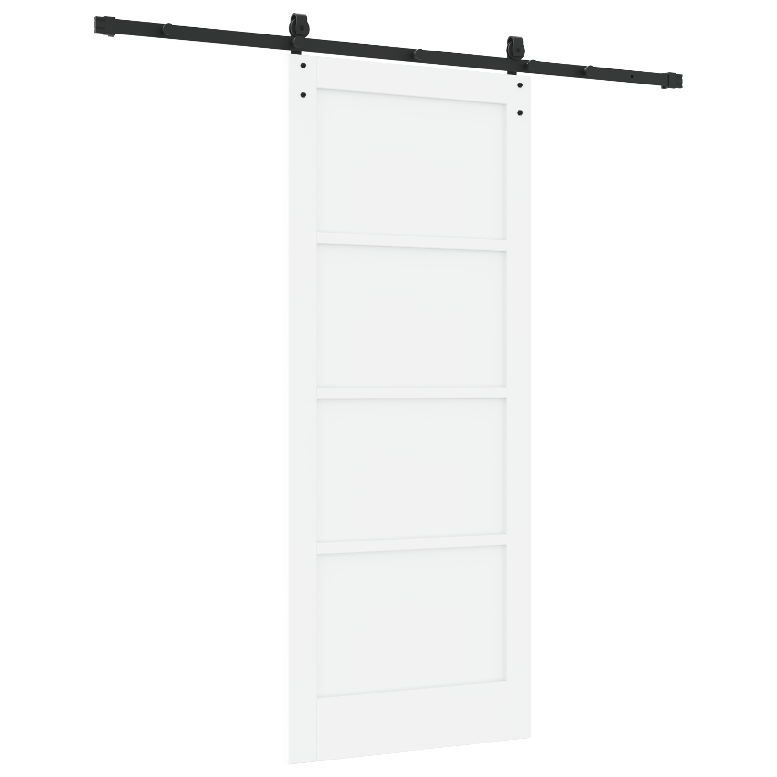 vidaXL Ușă glisantă Alb și negru 83 x 202 cm Lemn masiv de pin și oțel