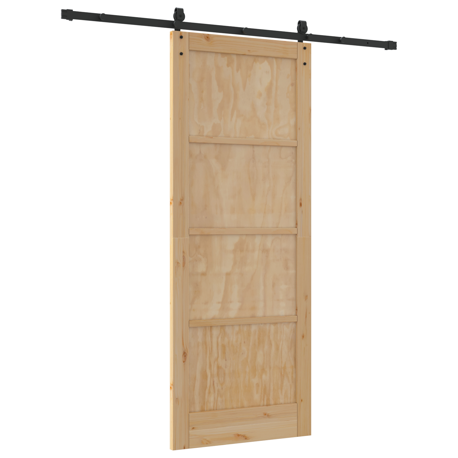 vidaXL Ușă glisantă Manual Natural și negru 83 x 211 cm vidaXL Ușă glisantă Manual Natural și negru 83 x 211 cm
