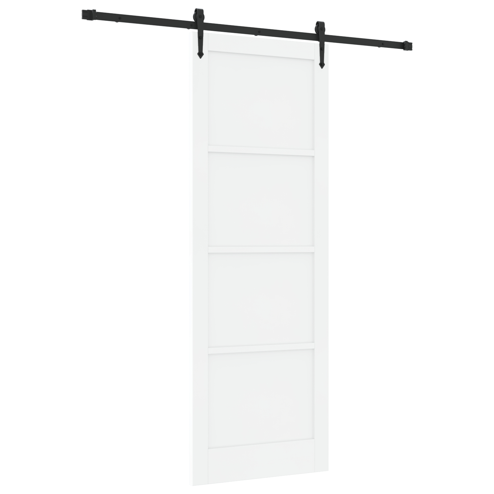 vidaXL Ușă glisantă Alb și negru 83 x 232 cm Lemn masiv de pin și oțel