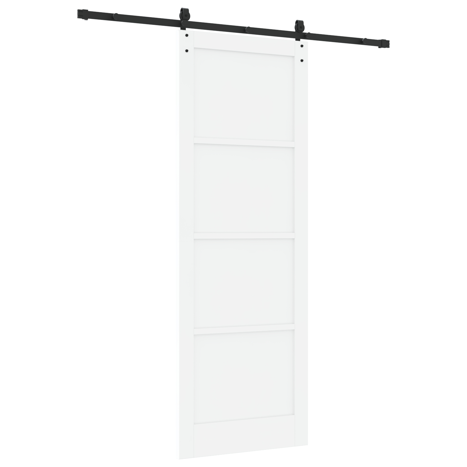 vidaXL Ușă glisantă Alb și negru 83 x 232 cm Lemn masiv de pin și oțel