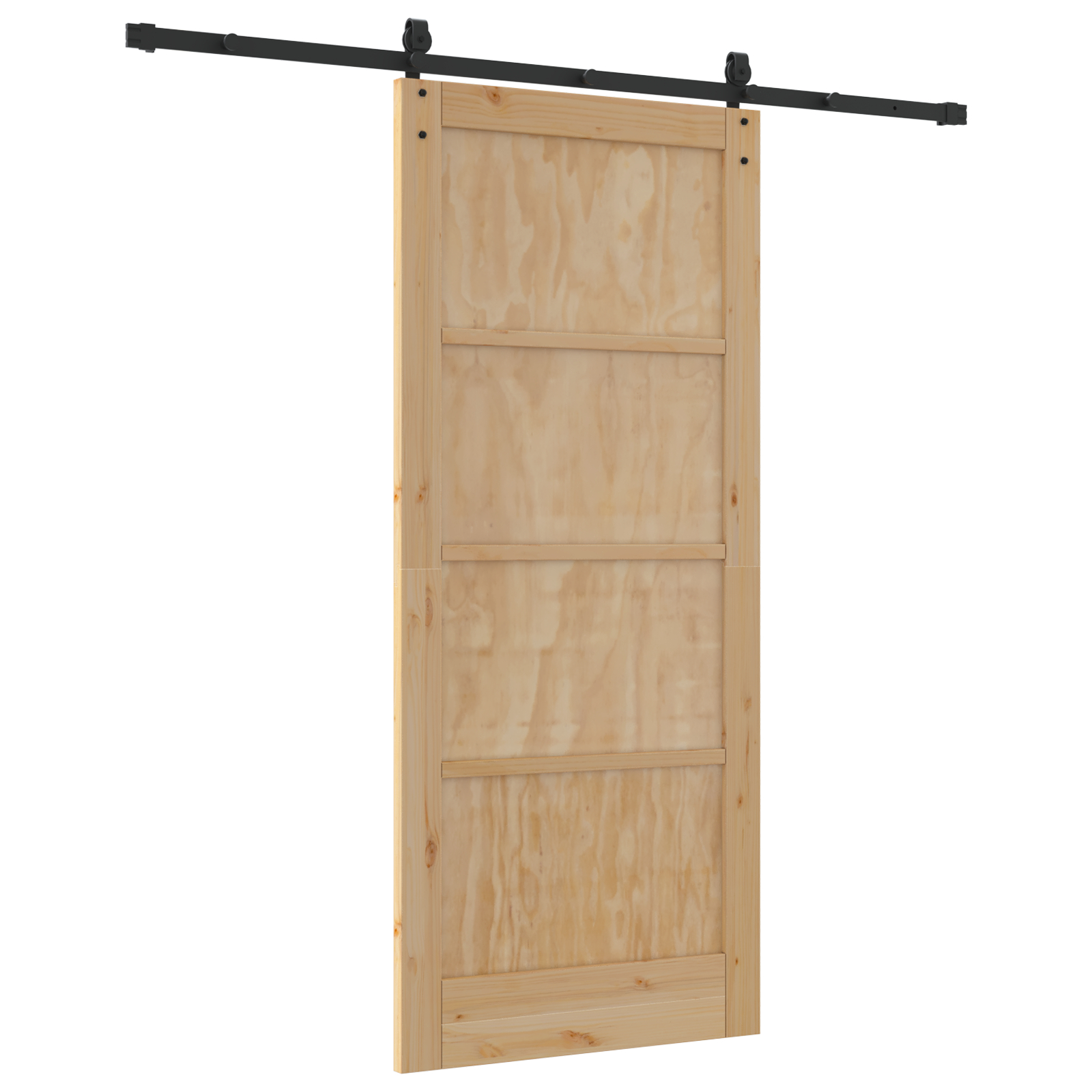 vidaXL Ușă glisantă Manual Natural și negru 86 x 198.5 cm vidaXL Ușă glisantă Manual Natural și negru 86 x 198.5 cm