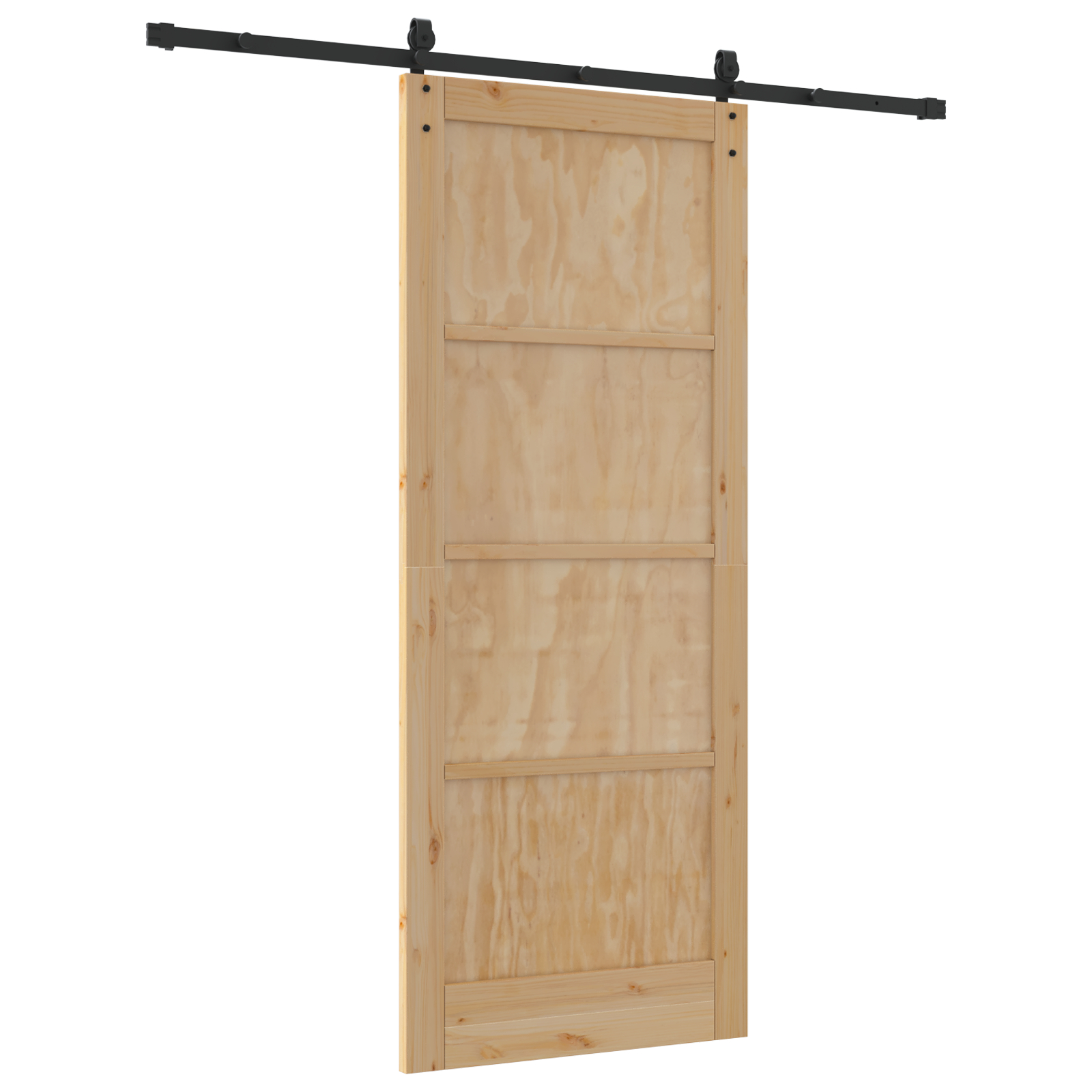 vidaXL Ușă glisantă Manual Natural și negru 86 x 211 cm vidaXL Ușă glisantă Manual Natural și negru 86 x 211 cm